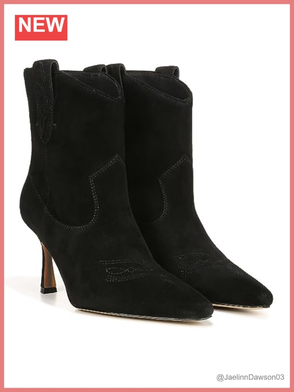 Sam Edelman Moe Women's Ankle Bootie Heeled Western Boot Pull-On